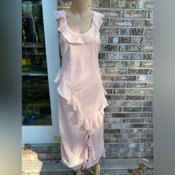 NWTs A New Day Pastel Light Pink Coquette Asymmetrical Ruffle Dress - Picture 8 of 16